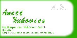 anett wukovics business card